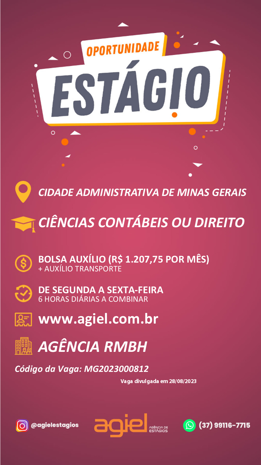 Estágio – Agiel / CRMMG – Graduação em Direito